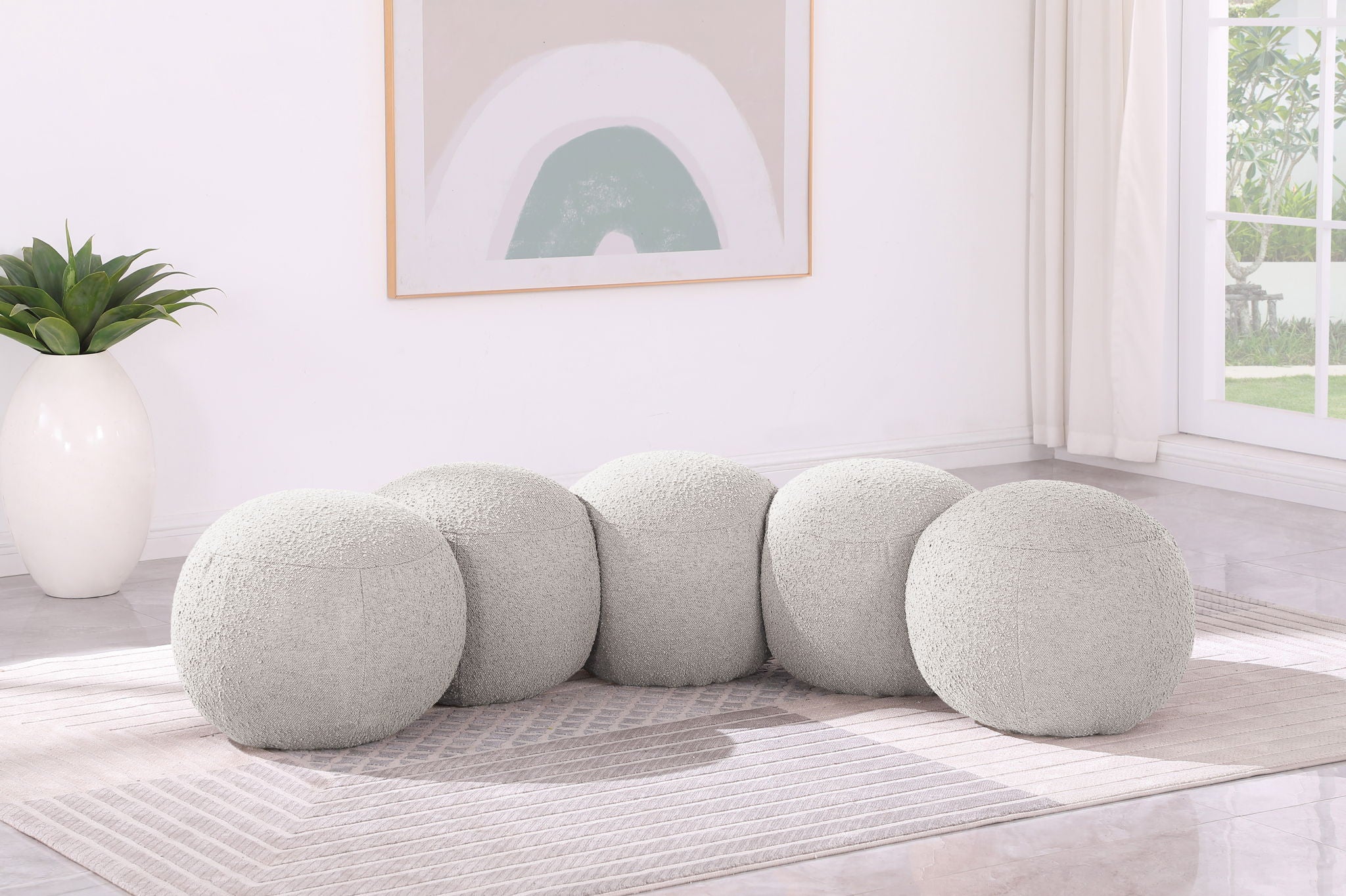 Apollo - Boucle Fabric Bench - Urban Living Furniture (Los Angeles, CA)