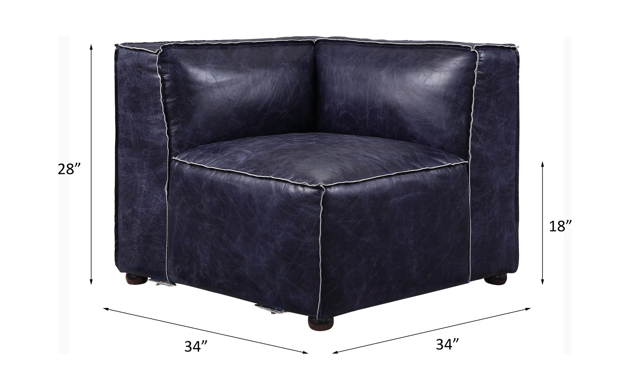 Birdie - Modular Wedge - Vintage Blue Top Grain Leather