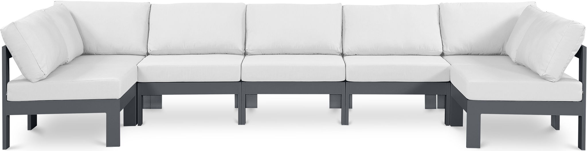Nizuc - Outdoor Patio 7 Piece Modular Sectional With Gray Frame - Urban Living Furniture (Los Angeles, CA)