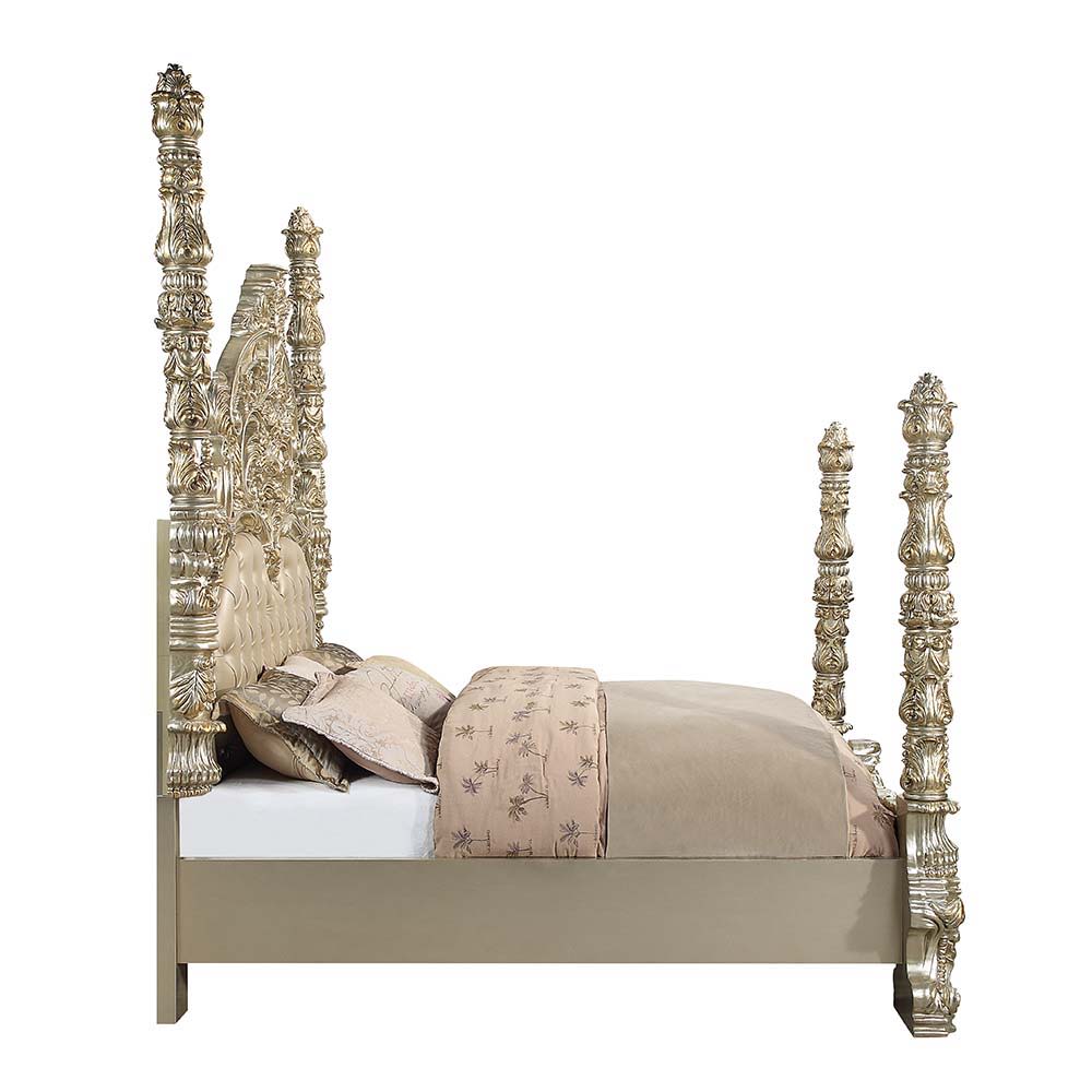 Danae - Eastern King Bed - Synthetic Leather , Champagne & Gold - Urban Living Furniture (Los Angeles, CA)