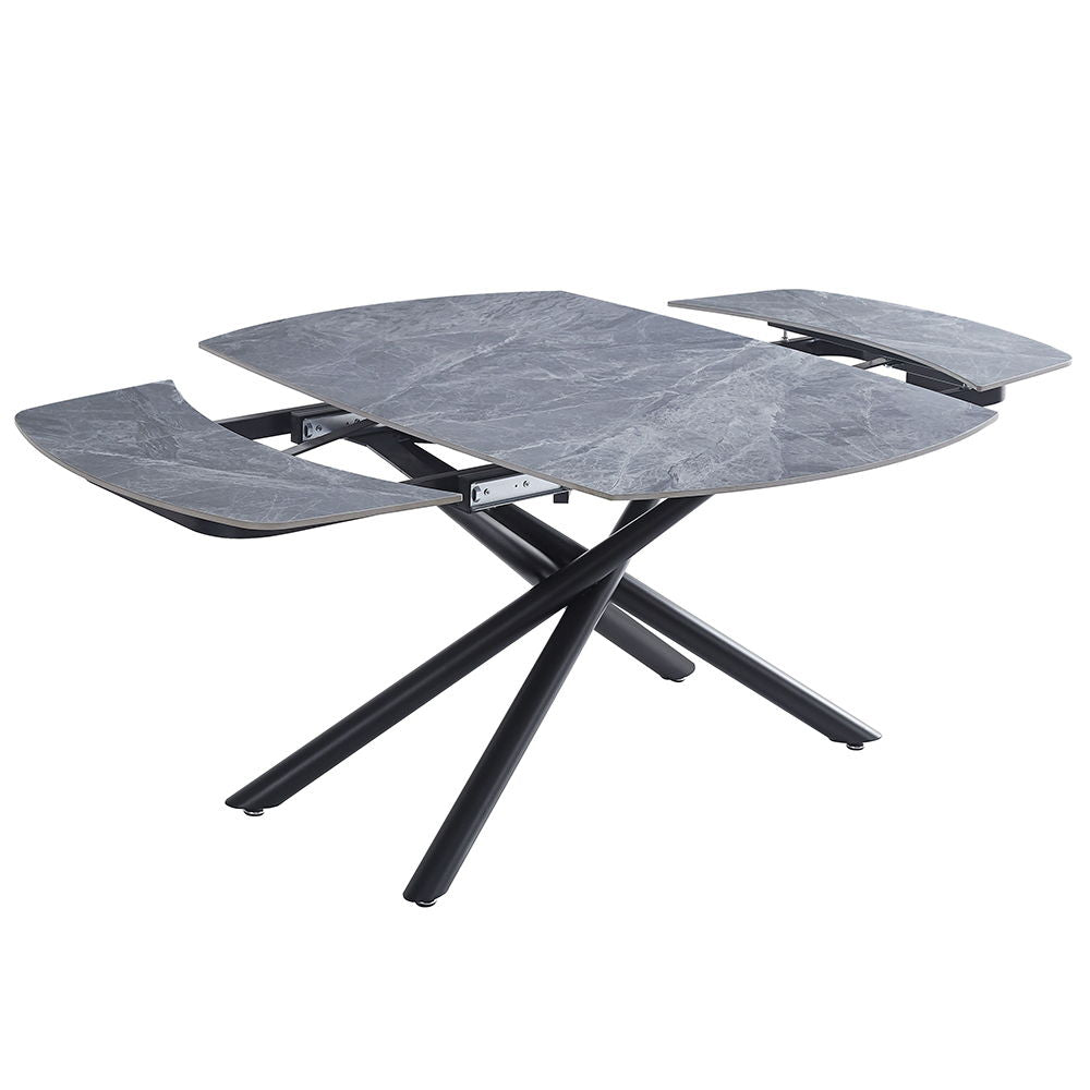 Hester - Ceramic Top Dining Table - Gray & Black - Urban Living Furniture (Los Angeles, CA)