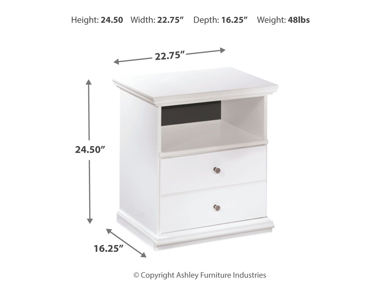 Bostwick Shoals - White - One Drawer Night Stand - Urban Living Furniture (Los Angeles, CA)