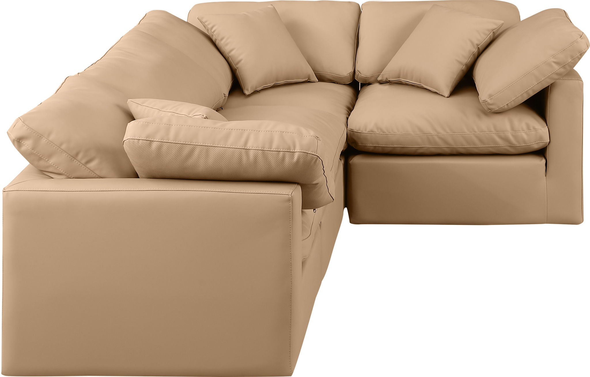 Indulge - Faux Leather 4 Piece Modular Corner Sectional - Tan - Urban Living Furniture (Los Angeles, CA)