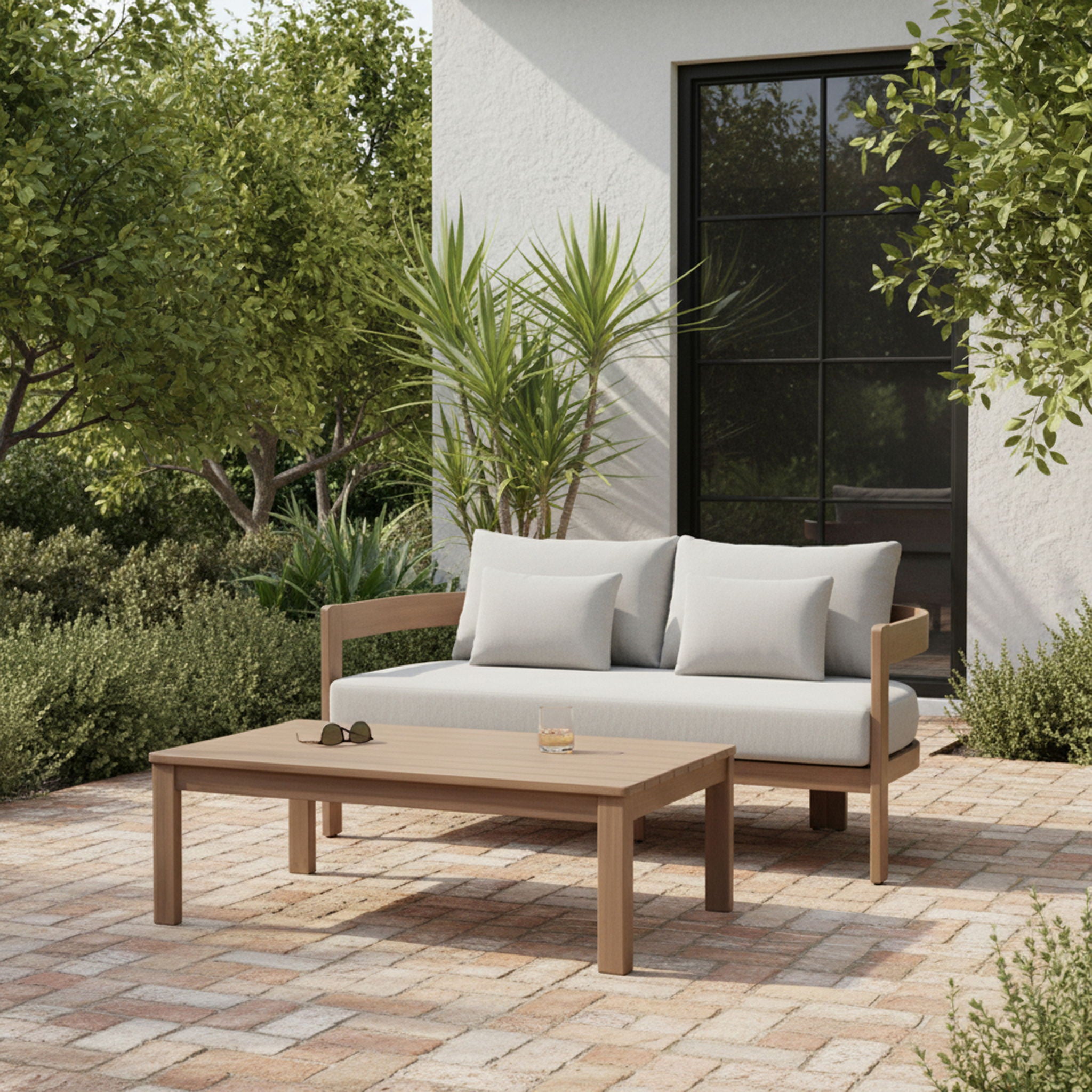 Newport - Water Resistant Fabric 65" Upholstered Outdoor Patio Loveseat - Urban Living Furniture (Los Angeles, CA)