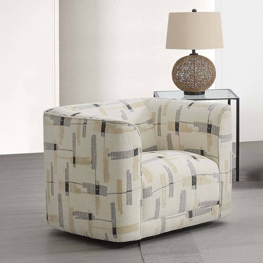 Darya - Chair With Swivel - Beige Pattern Fabric - Urban Living Furniture (Los Angeles, CA)