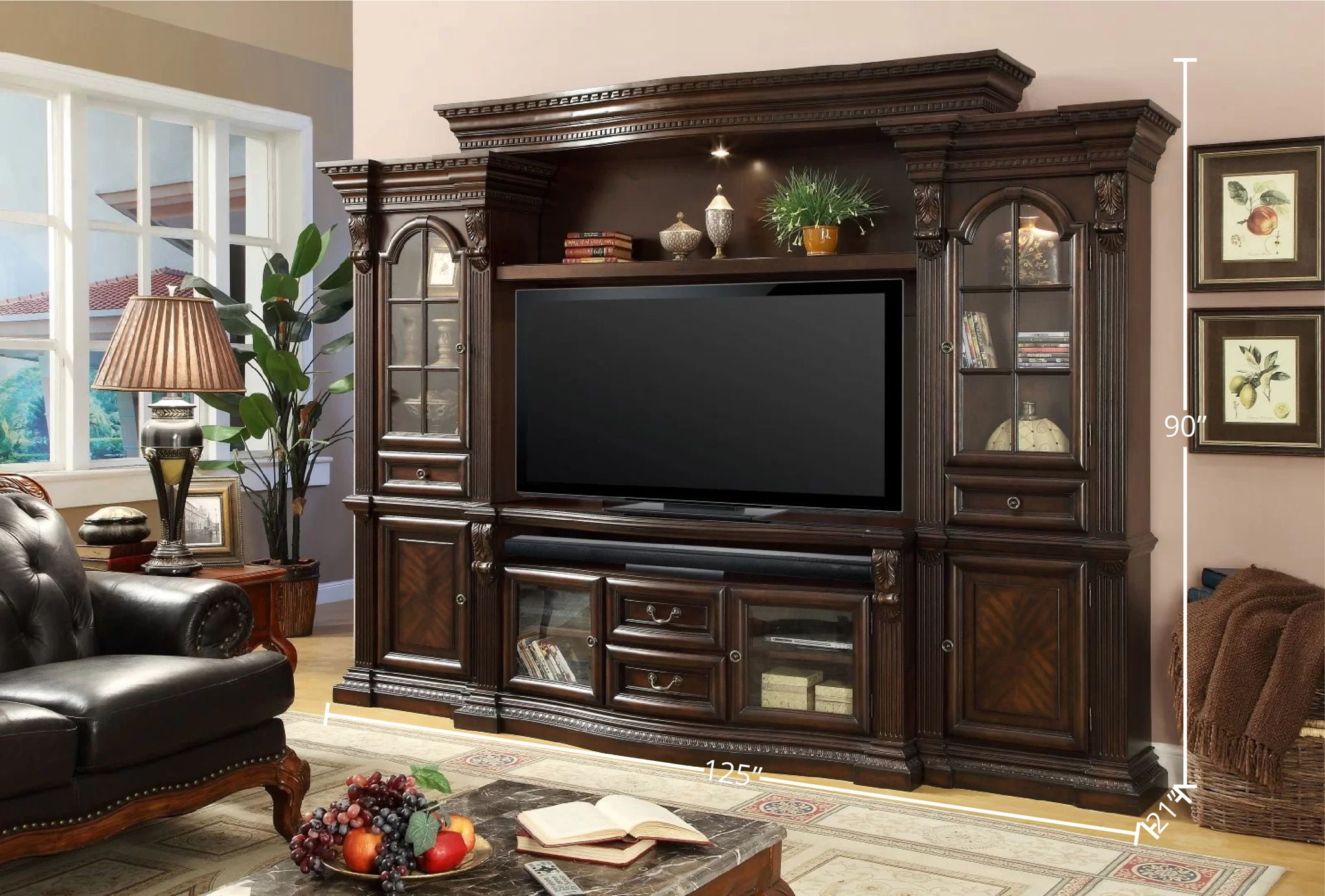 Bella - 4 Piece Estate Wall - Vintage Sienna - Urban Living Furniture (Los Angeles, CA)