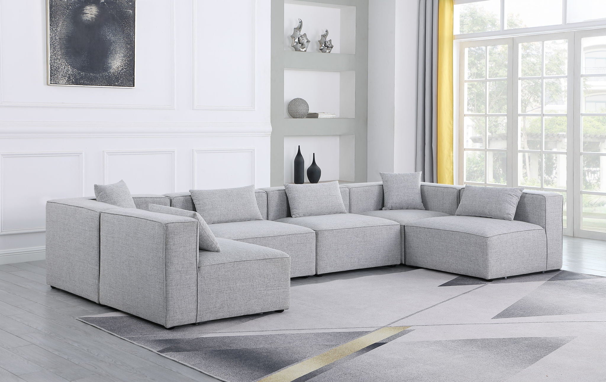 Cube - Linen 6 Piece Modular Armless Sectional - Urban Living Furniture (Los Angeles, CA)