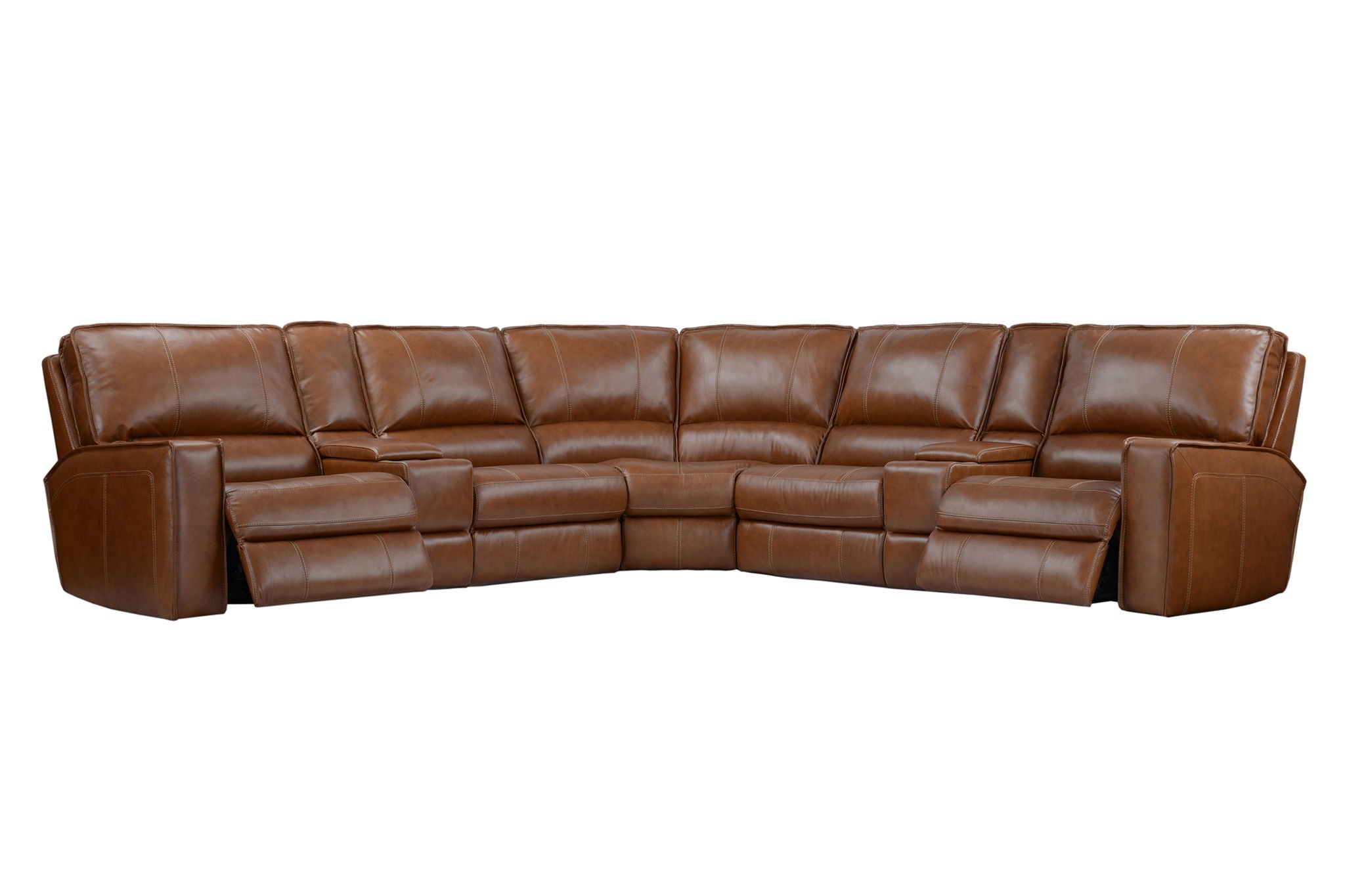 Rockford - 7 Piece Modular Power Reclining Sectional With Power Adjustable Headrests - Verona Saddle - Urban Living Furniture (Los Angeles, CA)