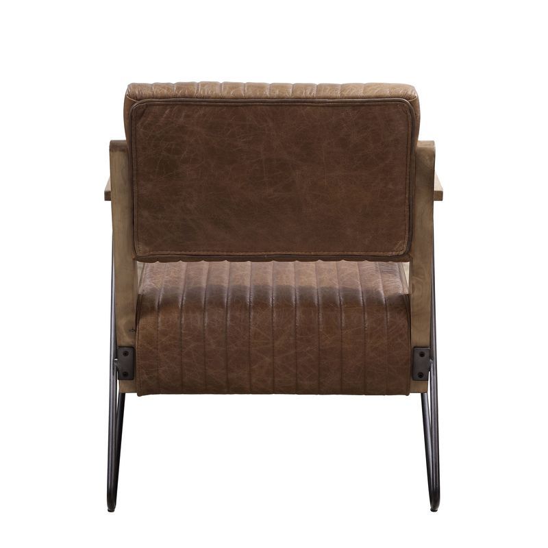 Eacnlz - Accent Chair - Cocoa Top Grain Leather & Matt Iron - Urban Living Furniture (Los Angeles, CA)