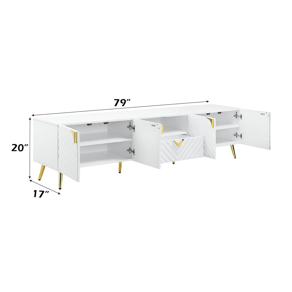 Gaines - TV Stand - White High Gloss