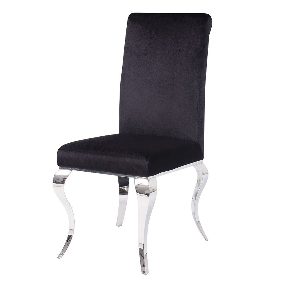 Fabiola - Side Chair (Set of 2) - Black Fabric & Stainless Steel - Urban Living Furniture (Los Angeles, CA)