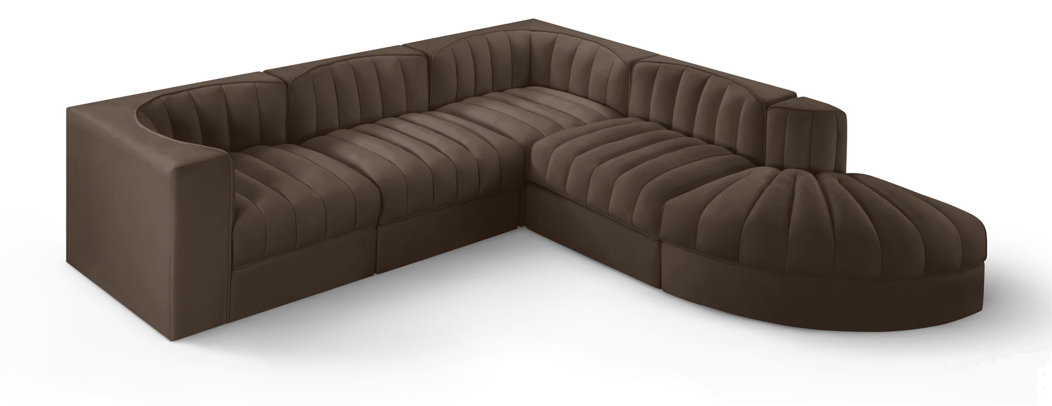 Rummi - Velvet Performance Fabric Upholstered 5 Piece Modular Sectional - Urban Living Furniture (Los Angeles, CA)