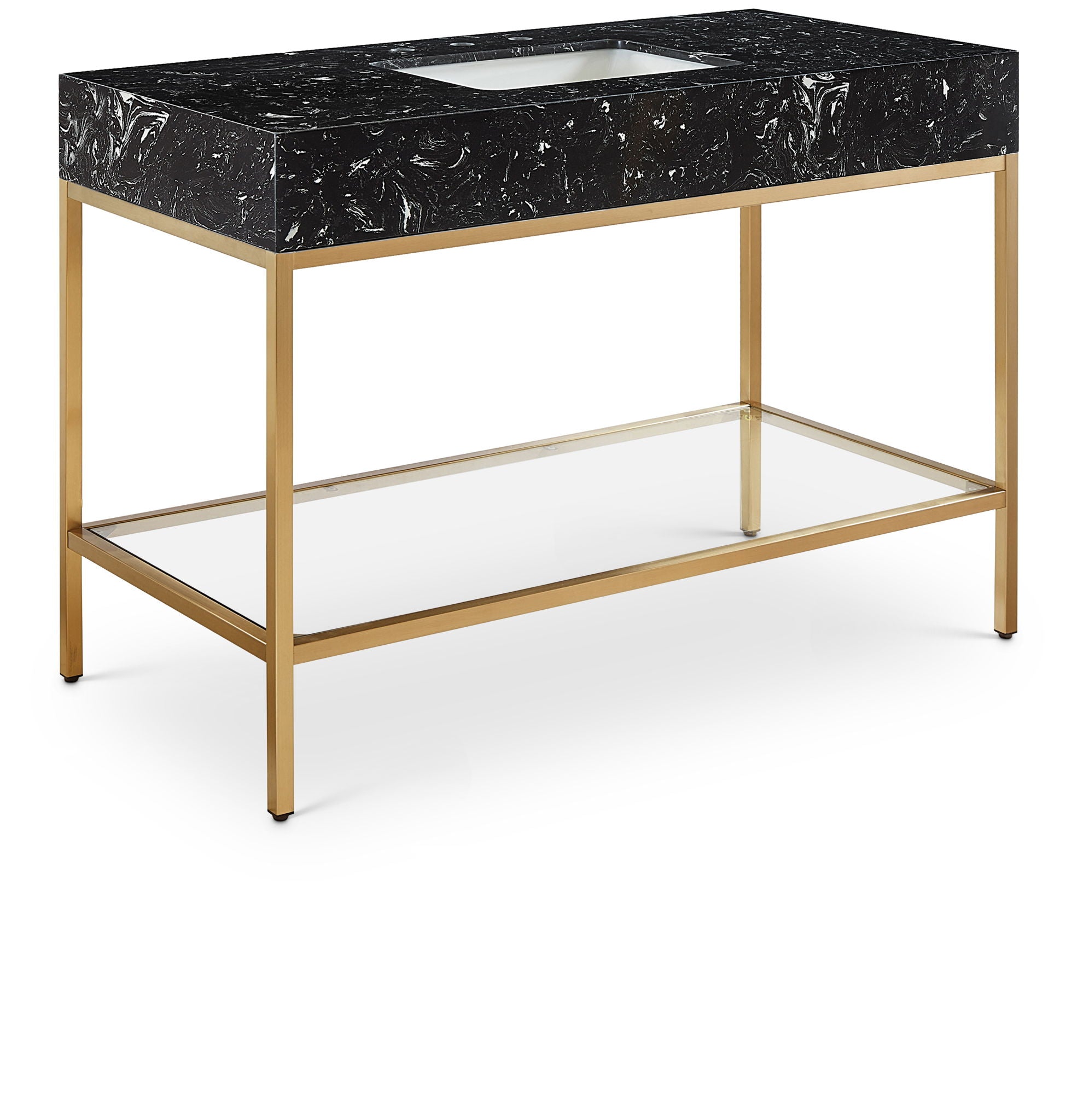 Marmo - Engineered Marble Bathroom Vanity With Gold Base - Urban Living Furniture (Los Angeles, CA)