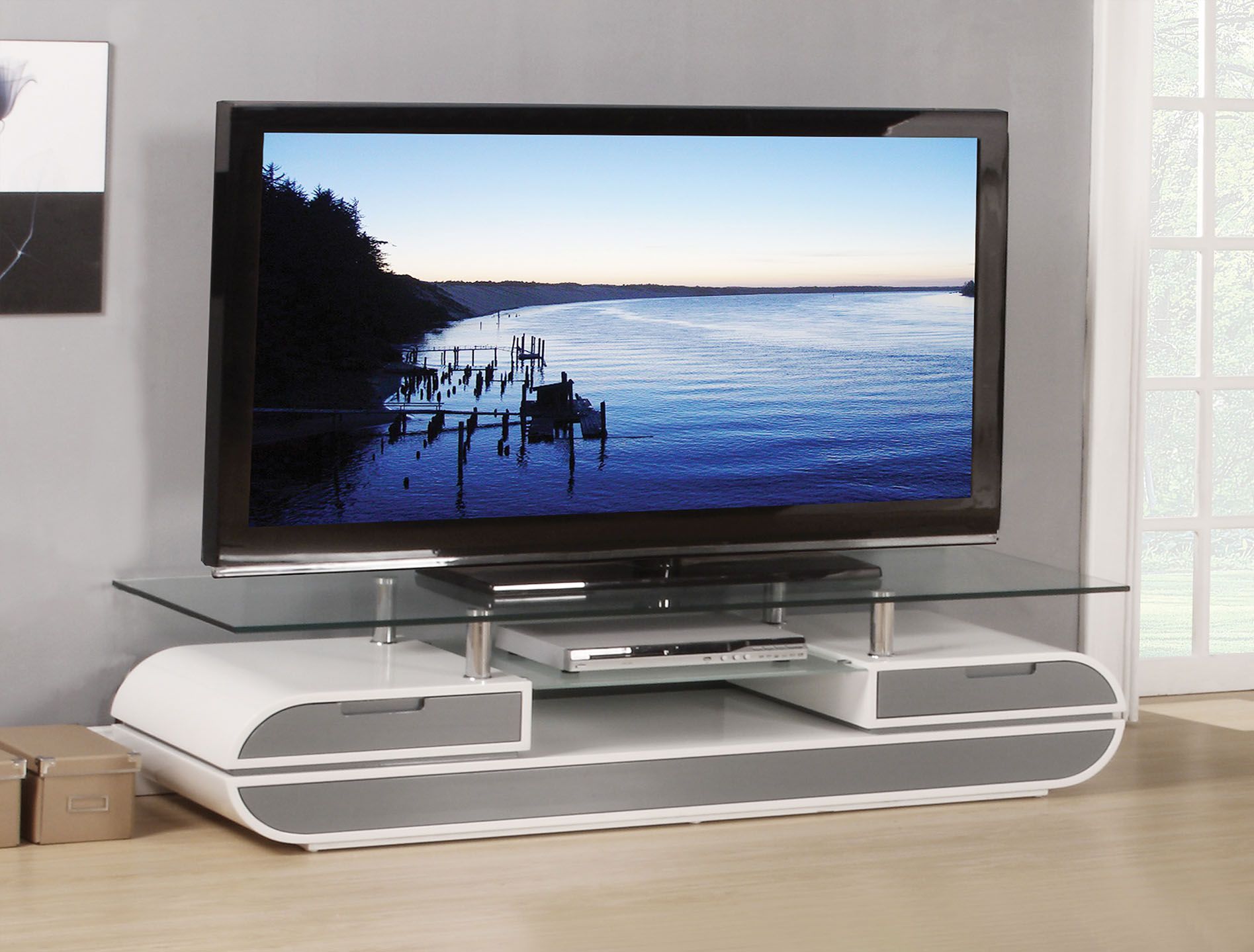 Lainey - TV Stand - White & Gray - Urban Living Furniture (Los Angeles, CA)