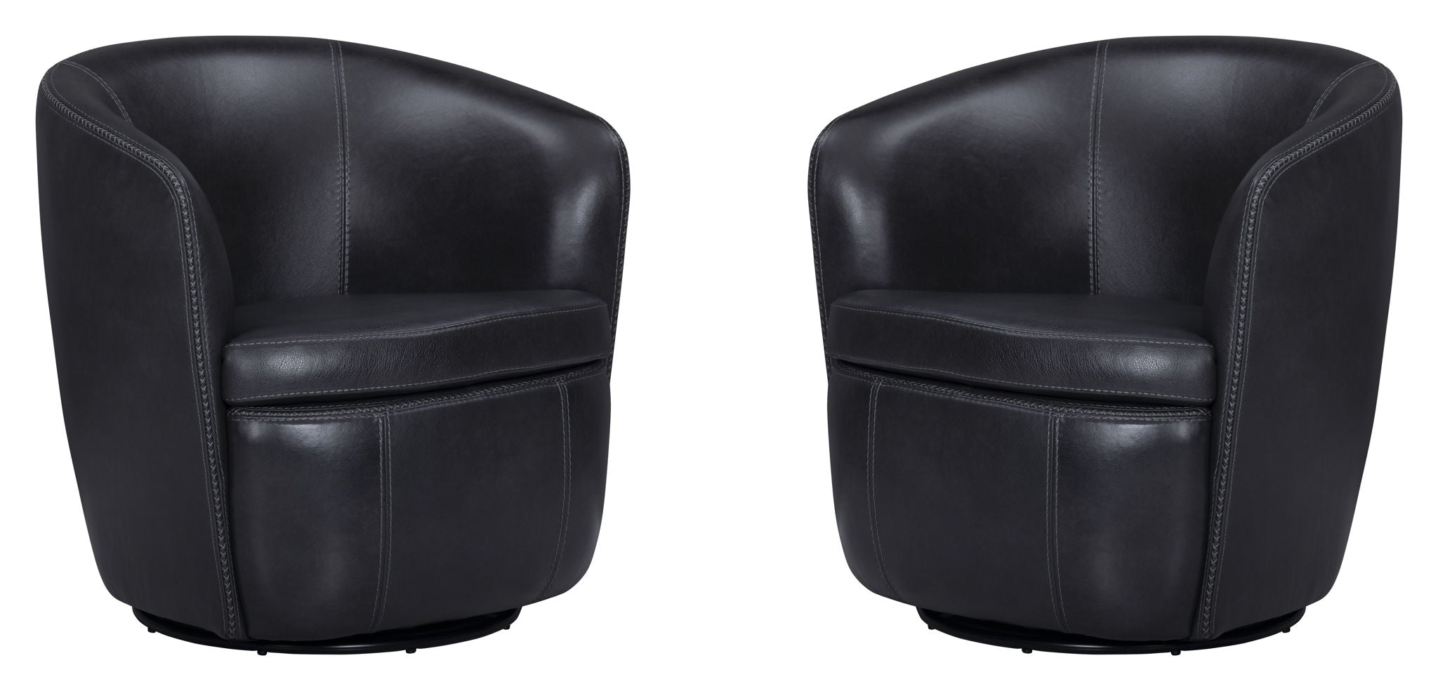 Barolo - 100% Italian Leather Swivel Club Chair (Set of 2) - Urban Living Furniture (Los Angeles, CA)