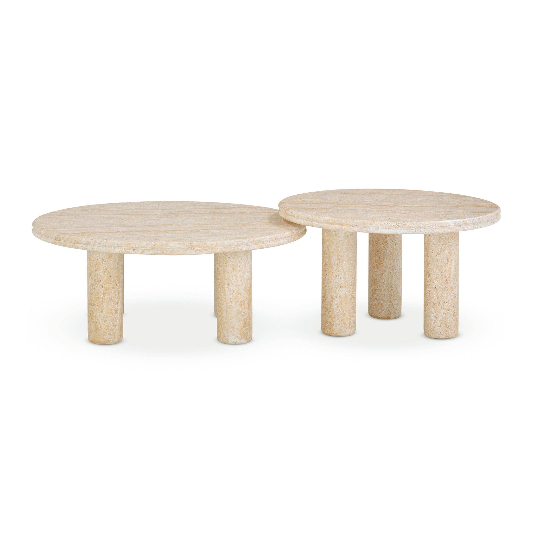 Amora - Indoor / Outdoor Nesting Accent Tables (Set of 2) - Travertine - Urban Living Furniture (Los Angeles, CA)