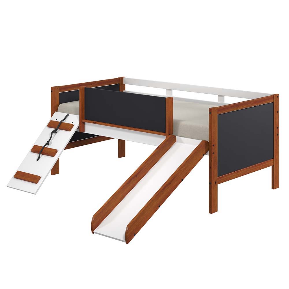 Aurea - Twin Loft Bed With Slide - Cherry Oak & White - Urban Living Furniture (Los Angeles, CA)