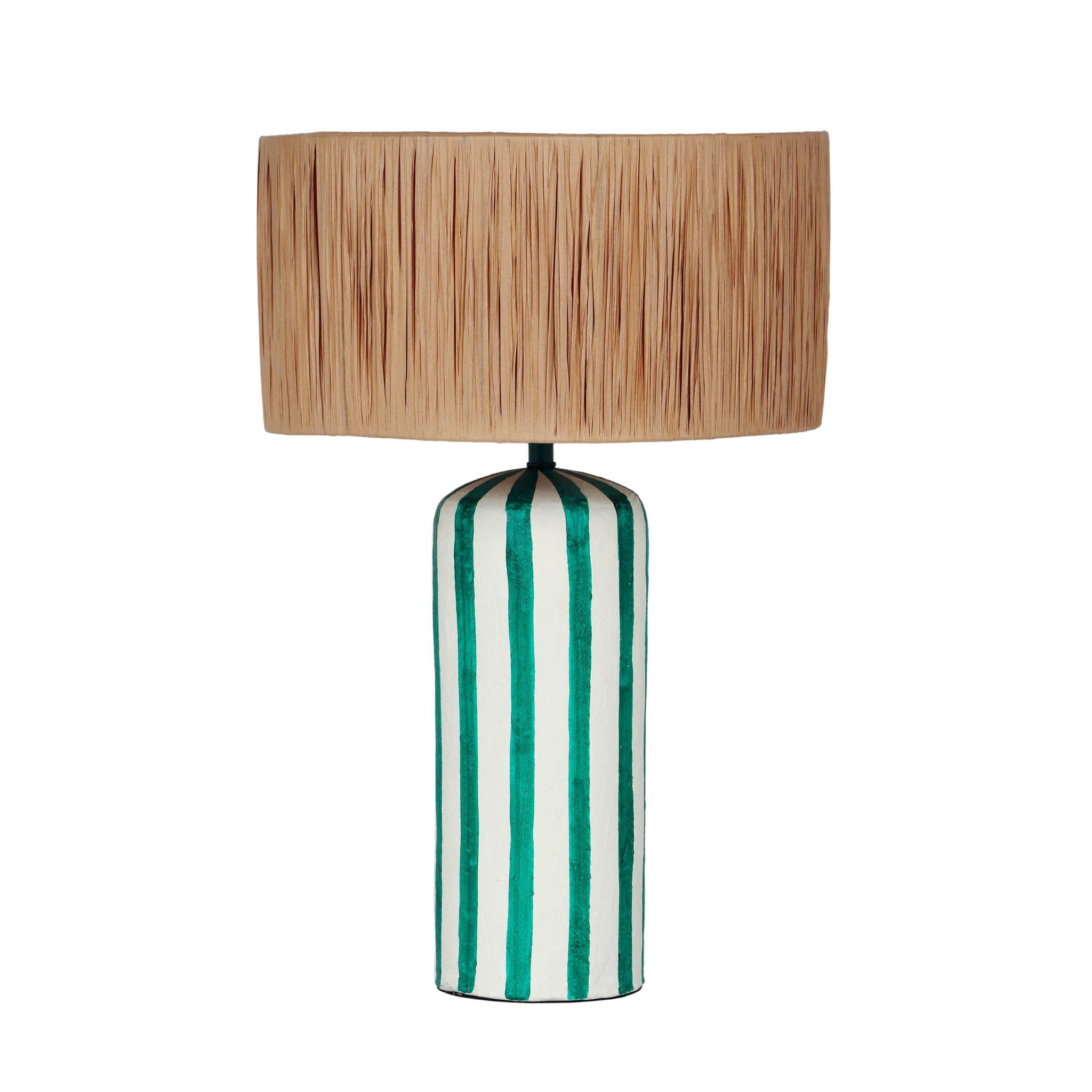 Ravello - Striped Papier Mache Table Lamp - Green - Urban Living Furniture (Los Angeles, CA)