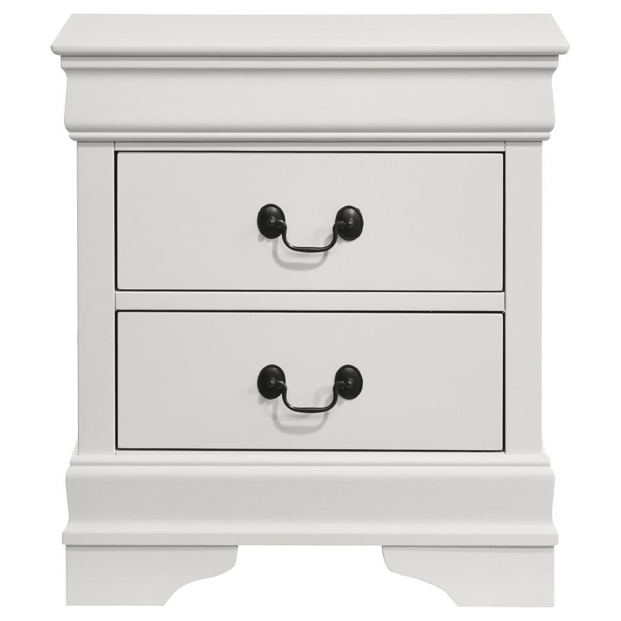 Louis Philippe - 2-Drawer Nightstand Bedside Table - White - Urban Living Furniture (Los Angeles, CA)