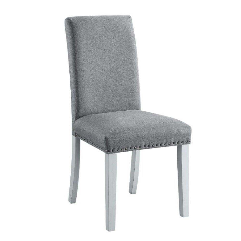 Lanton - Side Chair (Set of 2) - Gray Linen & Antique White - Urban Living Furniture (Los Angeles, CA)