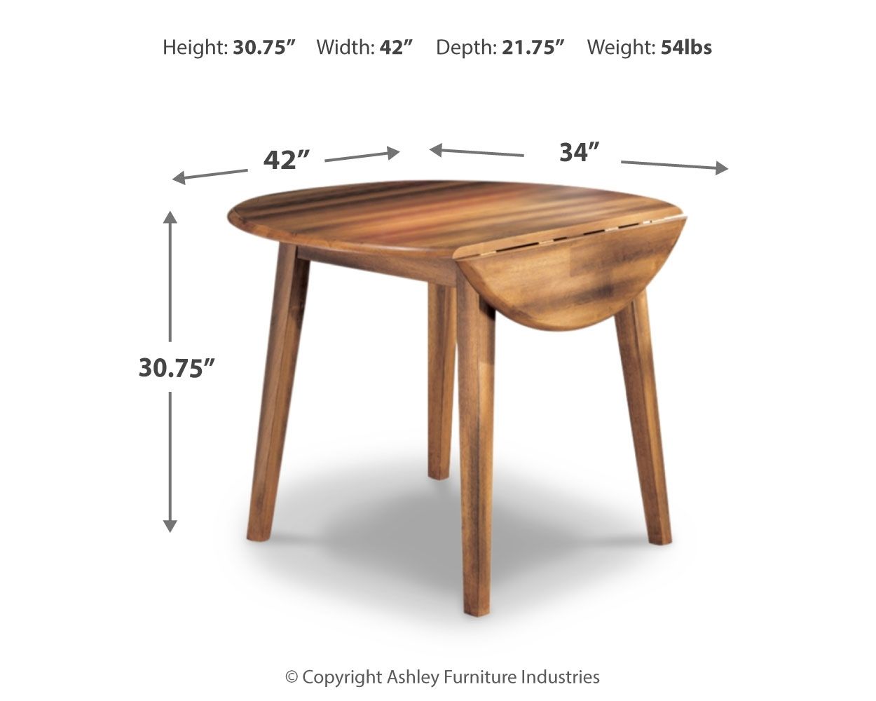Berringer - Rustic Brown - Round DRM Drop Leaf Table - Urban Living Furniture (Los Angeles, CA)