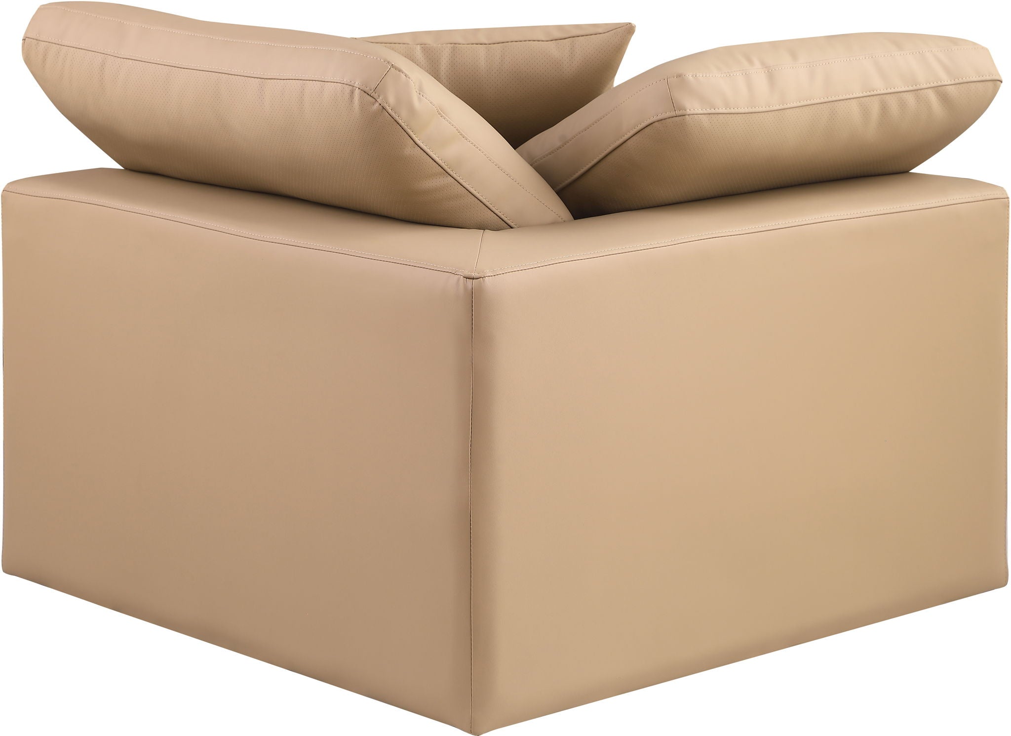 Comfy - Faux Leather Corner Chair - Tan - Urban Living Furniture (Los Angeles, CA)
