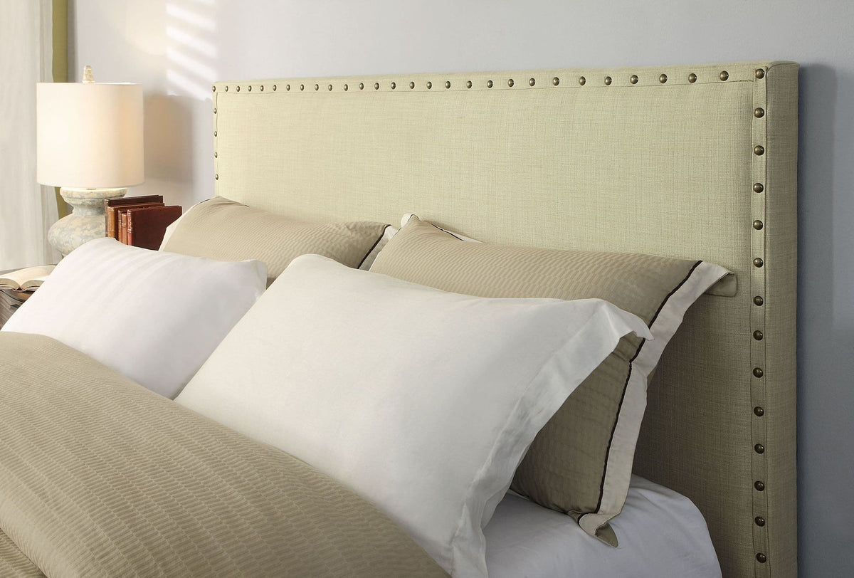 Geneva Tavel - King Nailhead Upholstered Headboard - Tumbleweed