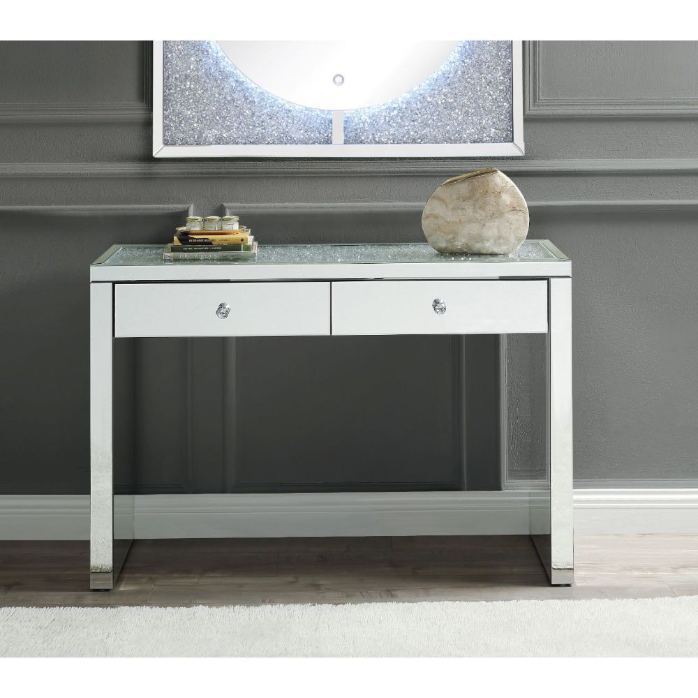 Noralie - 32"H Console Table - Mirrored & Faux Diamonds - Urban Living Furniture (Los Angeles, CA)