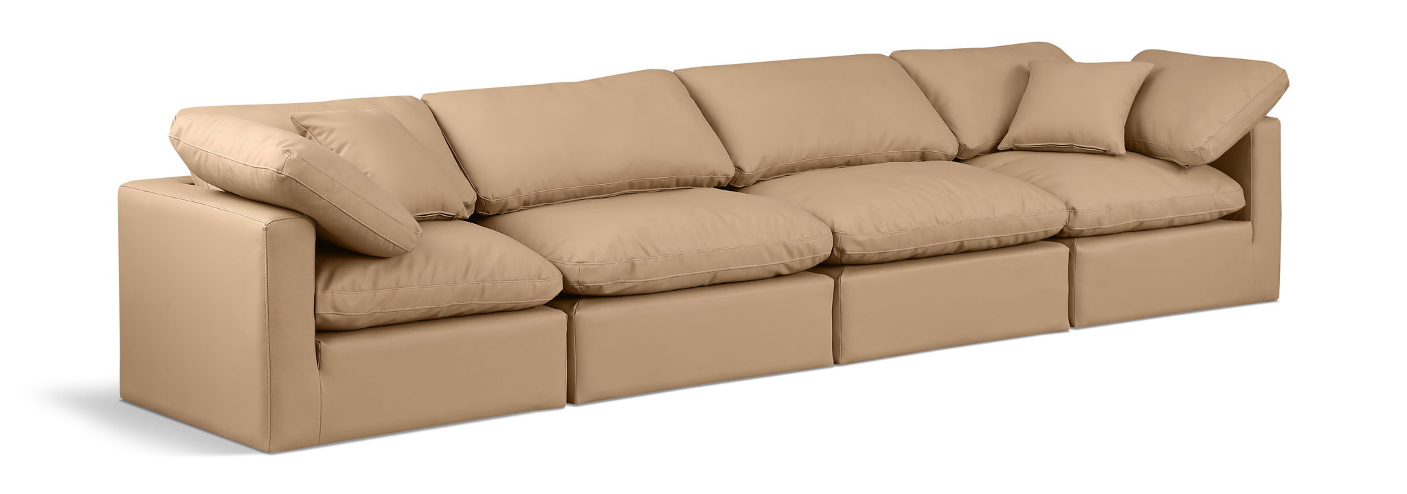 Indulge - Faux Leather 4 Seat Modular Sofa - Tan - Urban Living Furniture (Los Angeles, CA)