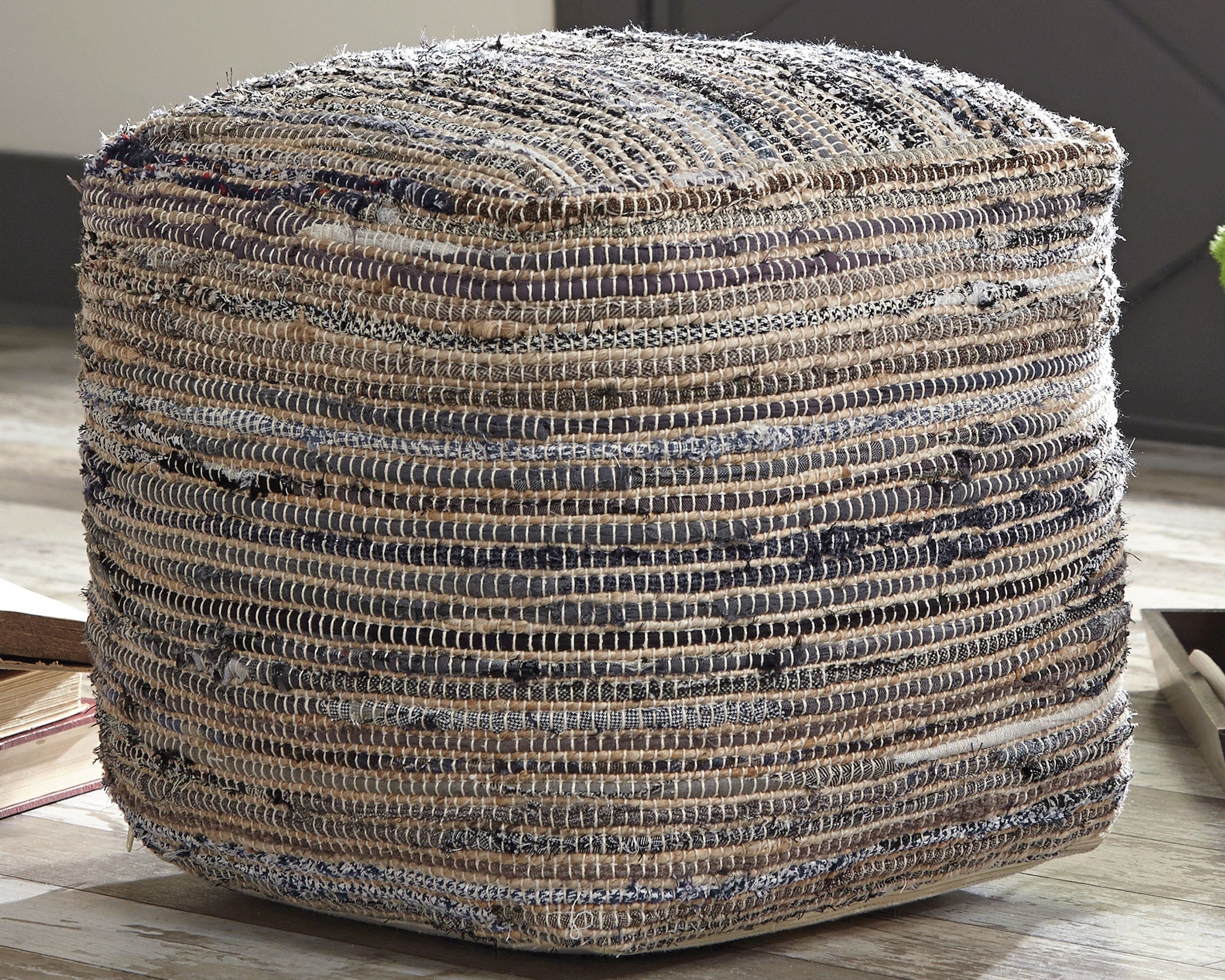 Absalom - Denim - Pouf - Urban Living Furniture (Los Angeles, CA)