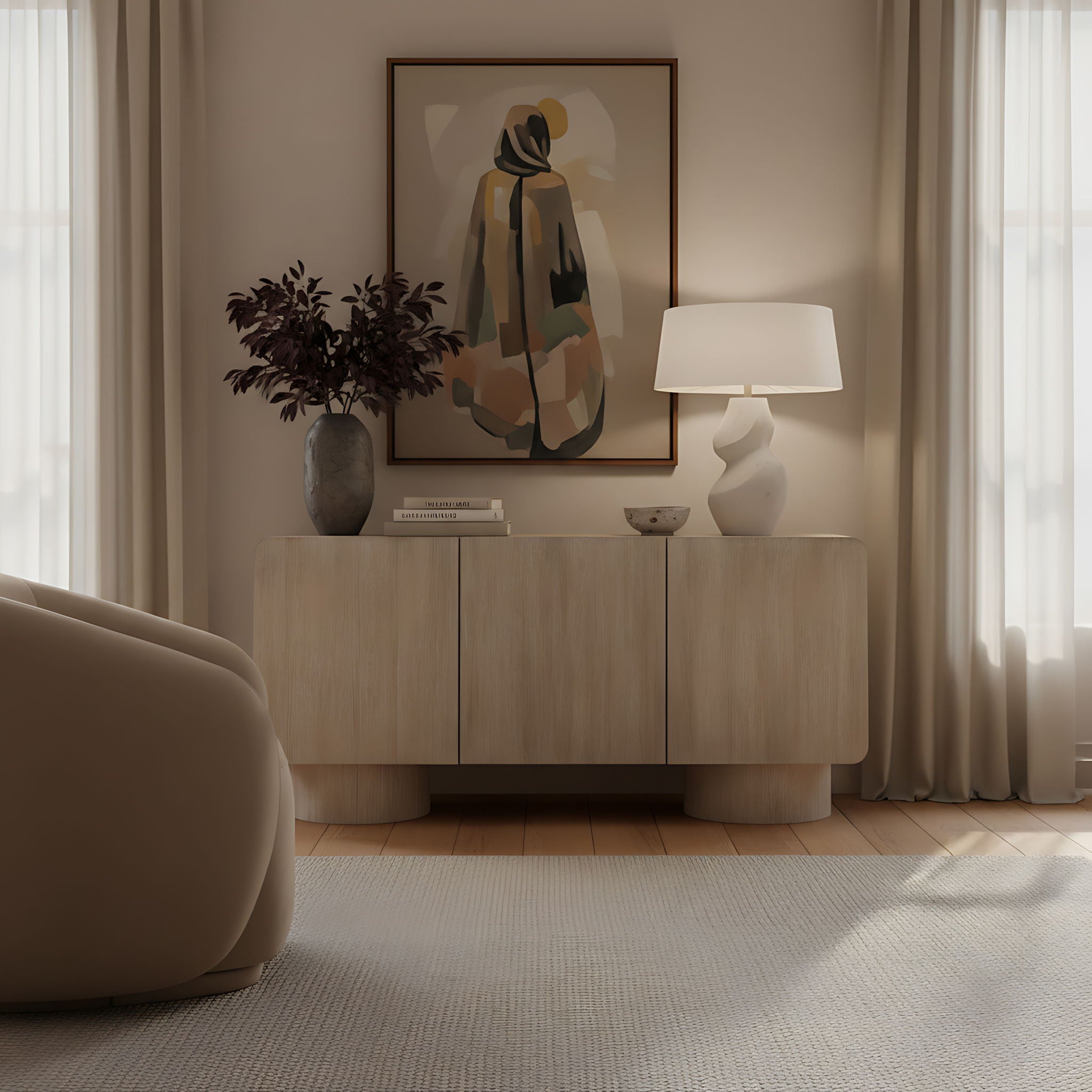 Adagio - Solid Wood And Oak Veneer Sideboard / Buffet - Urban Living Furniture (Los Angeles, CA)