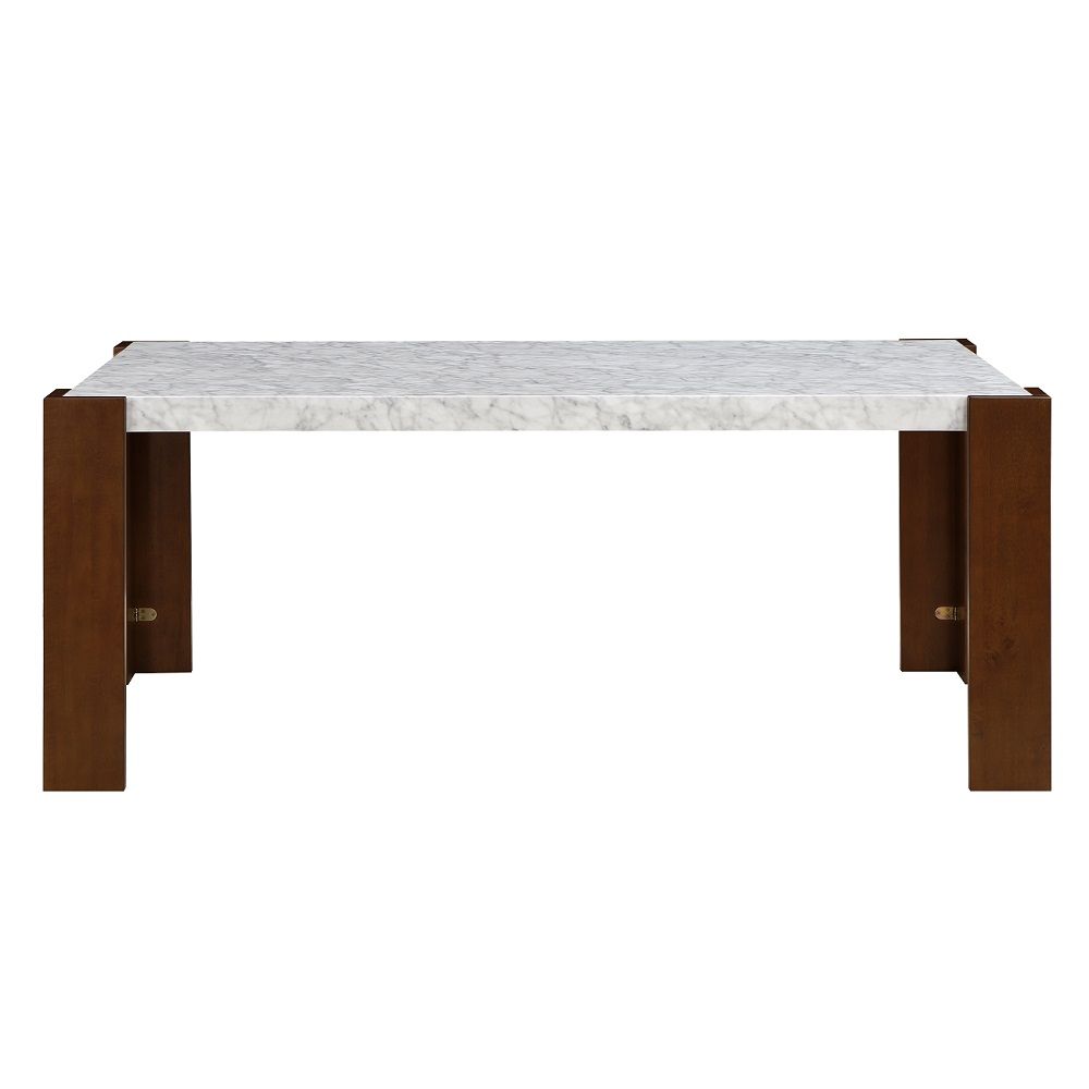 Hettie - Dining Table With Engineeed Stone Top - Engineered Stone Top & Brown - Urban Living Furniture (Los Angeles, CA)
