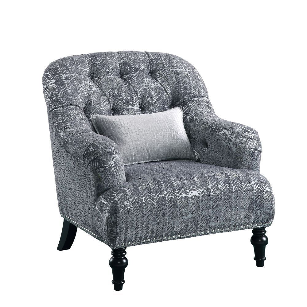 Gaura - Chair With Pillow - Dark Gray Velvet - Urban Living Furniture (Los Angeles, CA)