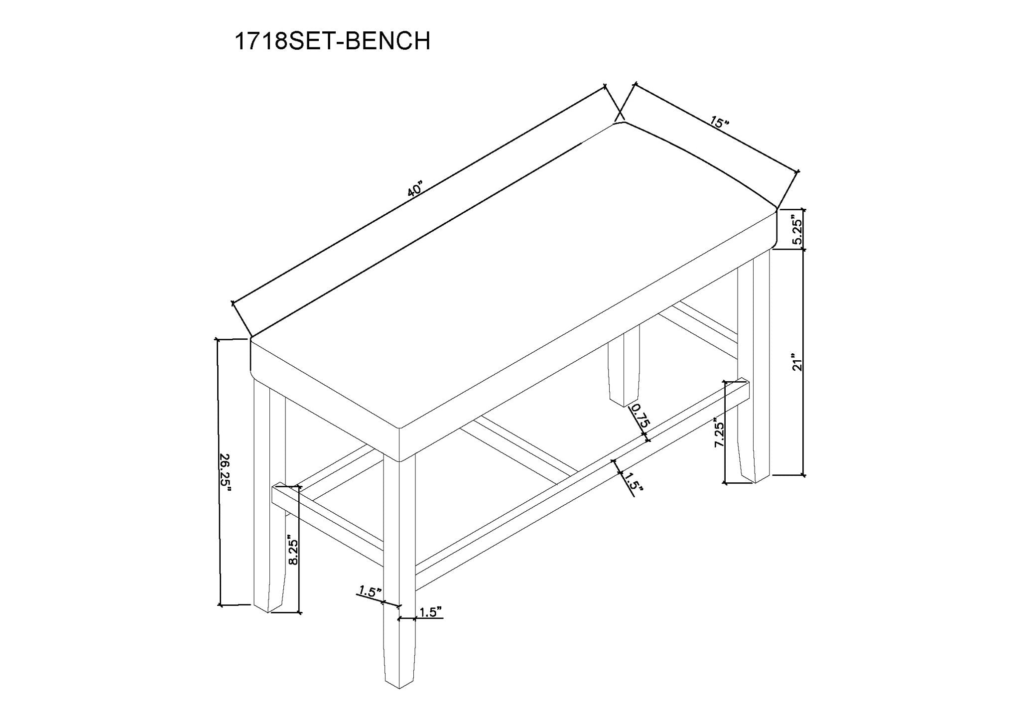 Marbel - Counter Height Bench - Dove - Urban Living Furniture (Los Angeles, CA)
