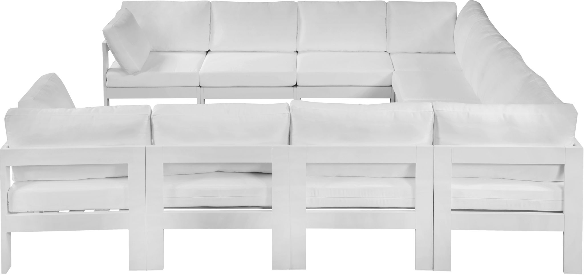 Nizuc - Outdoor Patio 10 Piece Modular Sectional With White Frame - Urban Living Furniture (Los Angeles, CA)