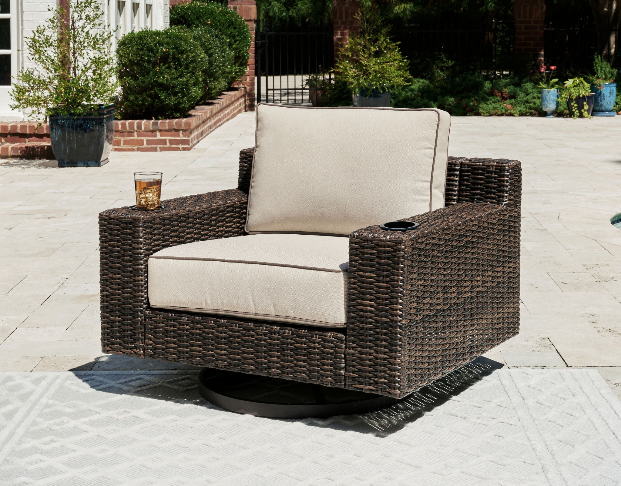 Coastline Bay - Brown - Swivel Lounge W/ Cushion - Urban Living Furniture (Los Angeles, CA)