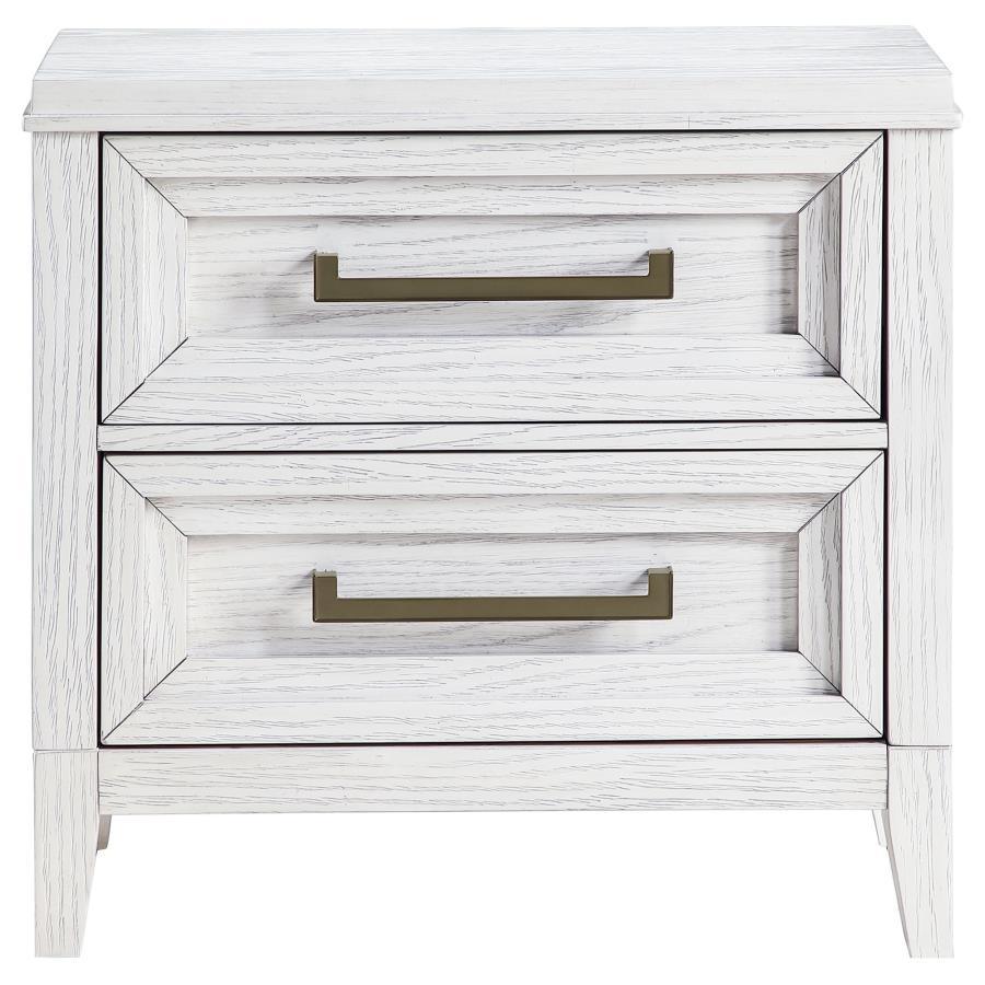 Marielle - 2-Drawer Nightstand Bedside Table - Distressed White - Urban Living Furniture (Los Angeles, CA)