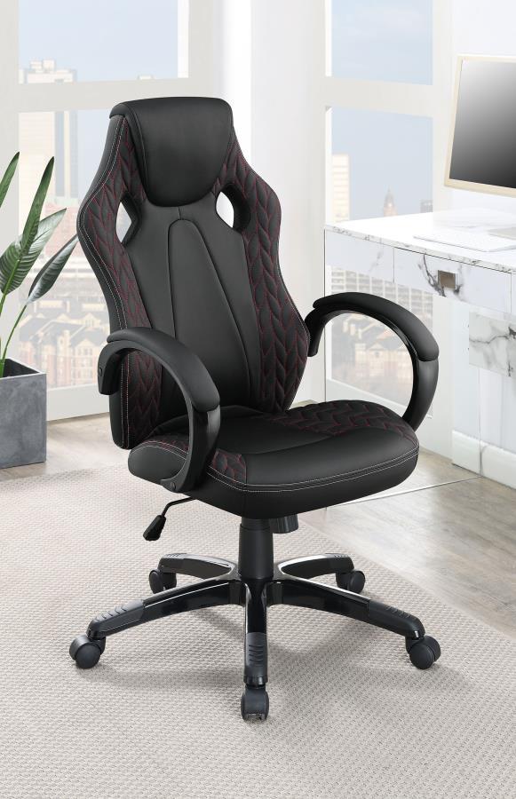 Carlos - Upholstered Adjustable Home Office Desk Chair - Black - Urban Living Furniture (Los Angeles, CA)