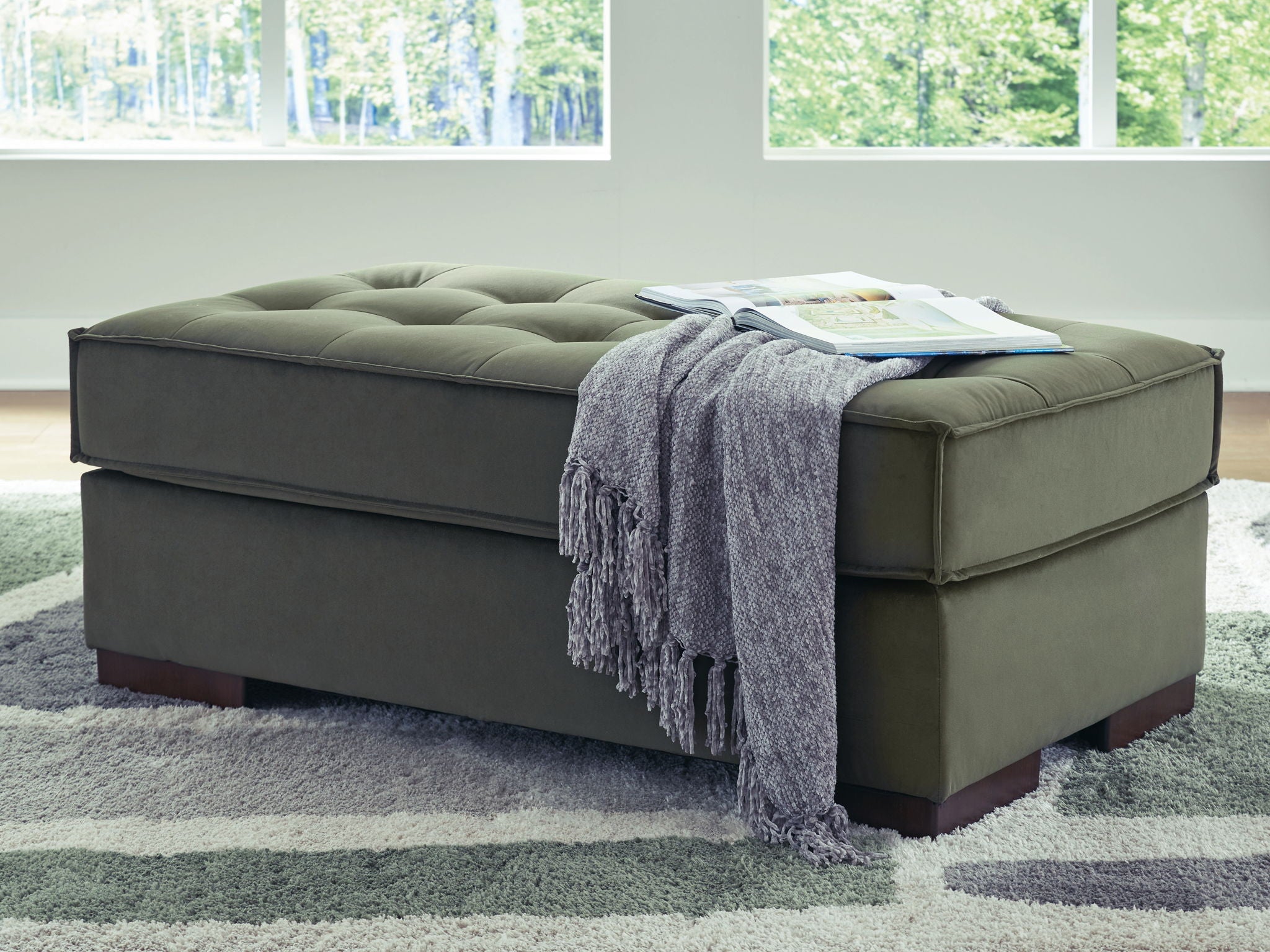 Caspian-Town - Olive - Oversized Accent Ottoman - Urban Living Furniture (Los Angeles, CA)