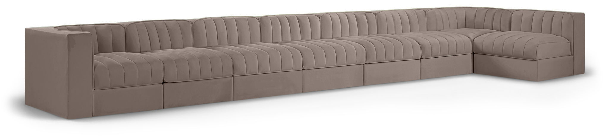 Rummi - Velvet Performance Fabric Upholstered 8 Piece Modular Sectional, L-Shaped (Right) - Urban Living Furniture (Los Angeles, CA)