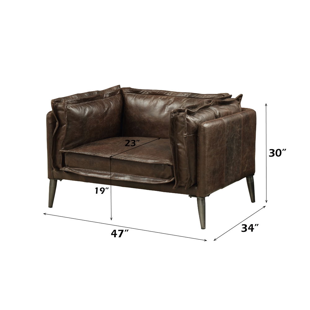 Porchester - Chair - Distress Chocolate Top Grain Leather - Urban Living Furniture (Los Angeles, CA)