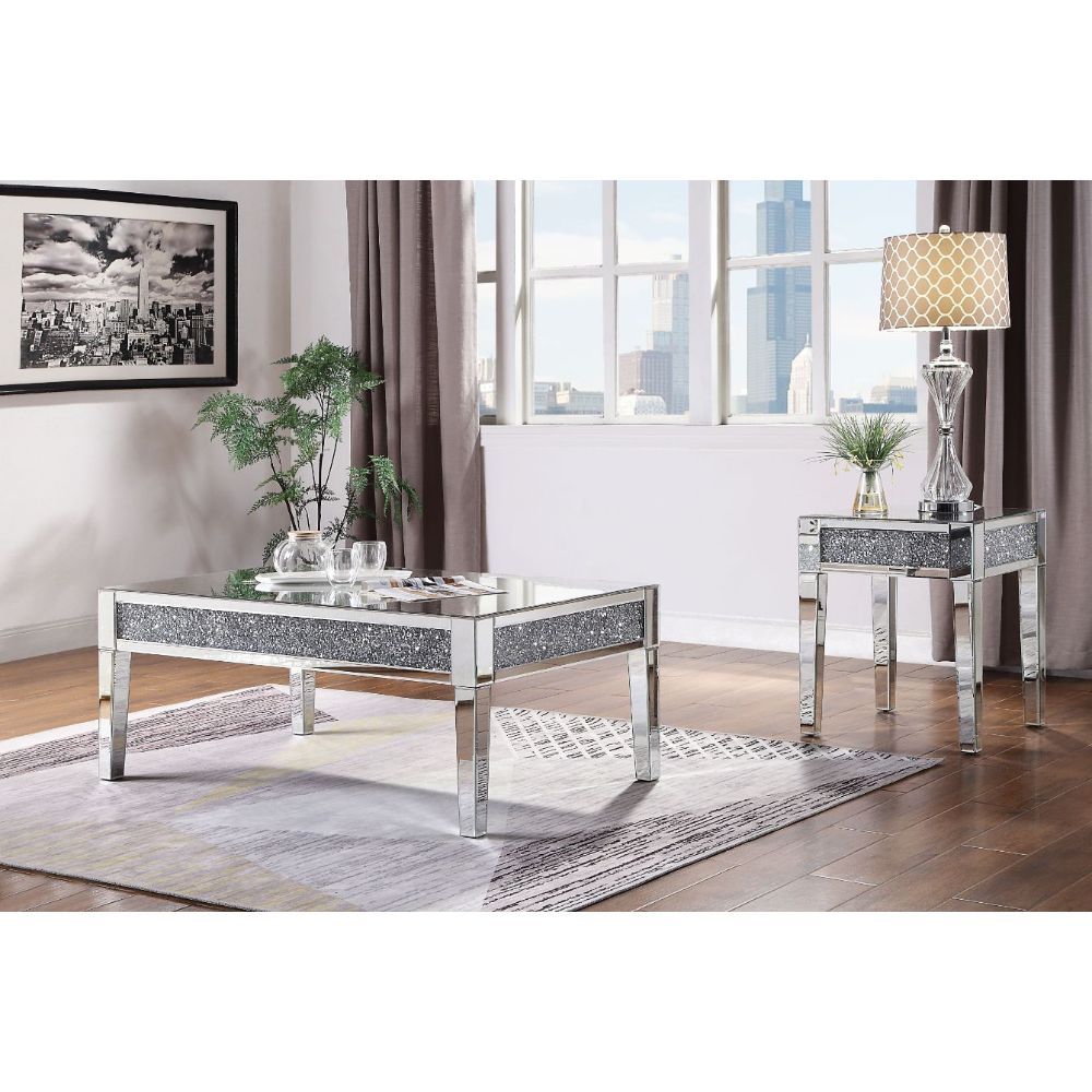 Noralie - Coffee Table - Mirrored & Faux Diamonds - Glass - Urban Living Furniture (Los Angeles, CA)