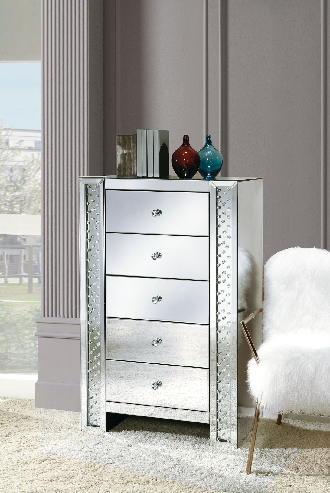 Nysa - Cabinet - Mirrored & Faux Crystals - Urban Living Furniture (Los Angeles, CA)
