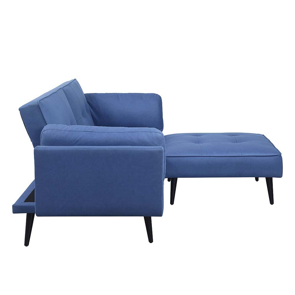 Nafisa - Adjustable Sofa & Ottoman - Blue Fabric - Urban Living Furniture (Los Angeles, CA)