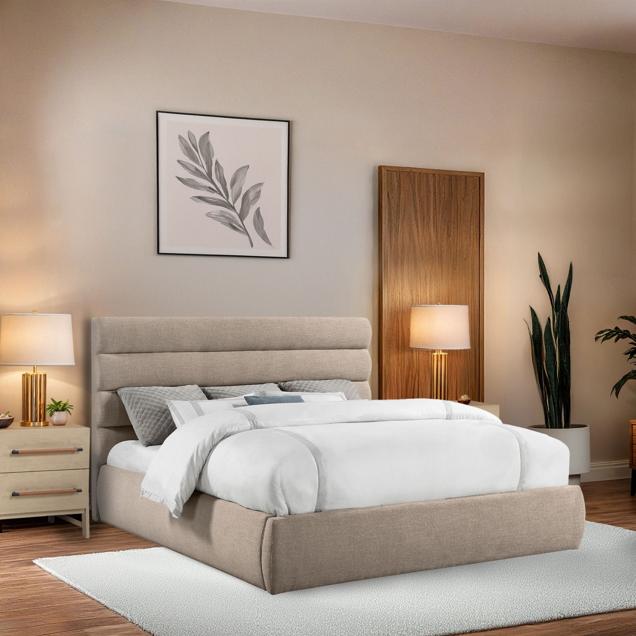 Adam - Linen Fabric Bed With 52" Headboard - Urban Living Furniture (Los Angeles, CA)