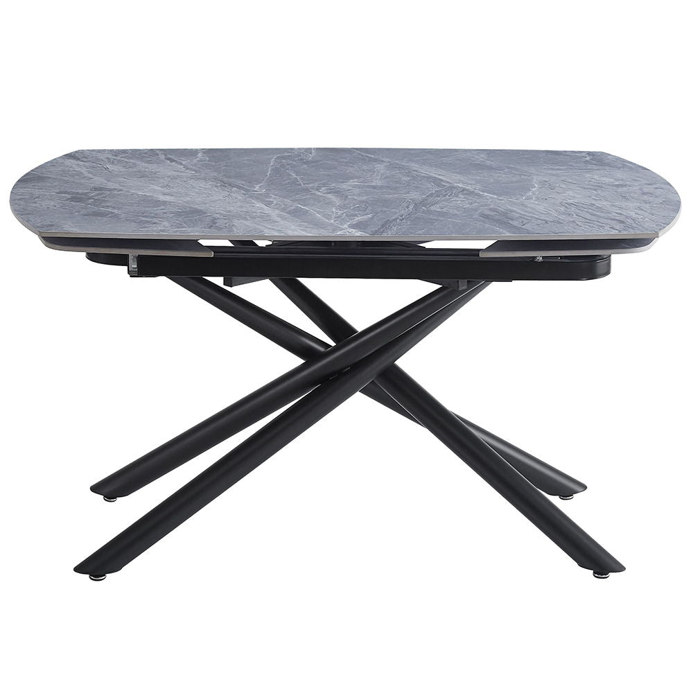 Hester - Ceramic Top Dining Table - Gray & Black - Urban Living Furniture (Los Angeles, CA)