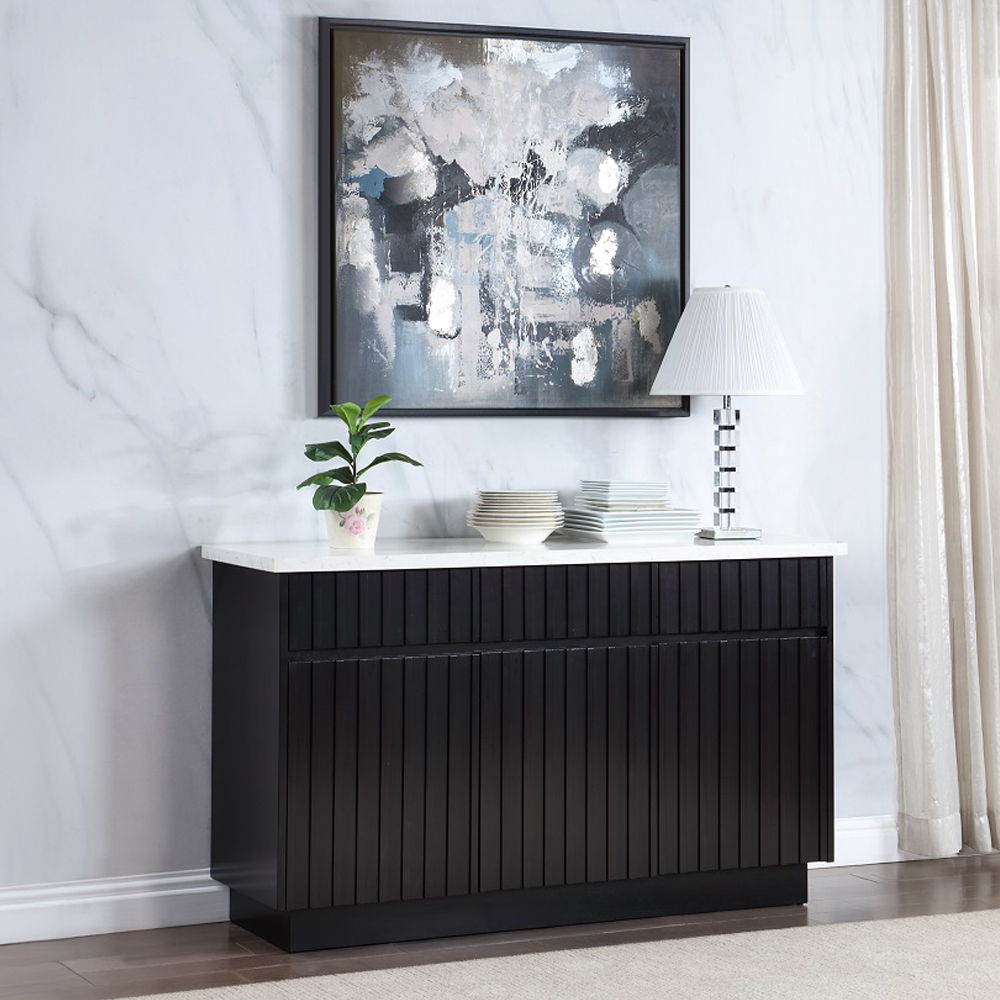 Jaramillo - Server - Engineering Marble Top & Black - Urban Living Furniture (Los Angeles, CA)