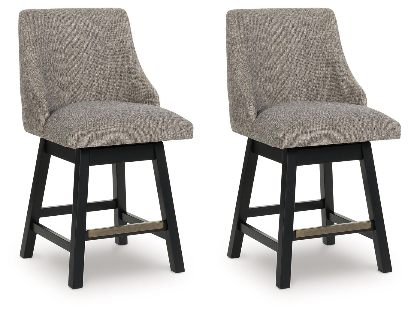 Neymorton - Dark Grayish Brown - Upholstered Swivel Barstool (Set of 2) - Urban Living Furniture (Los Angeles, CA)