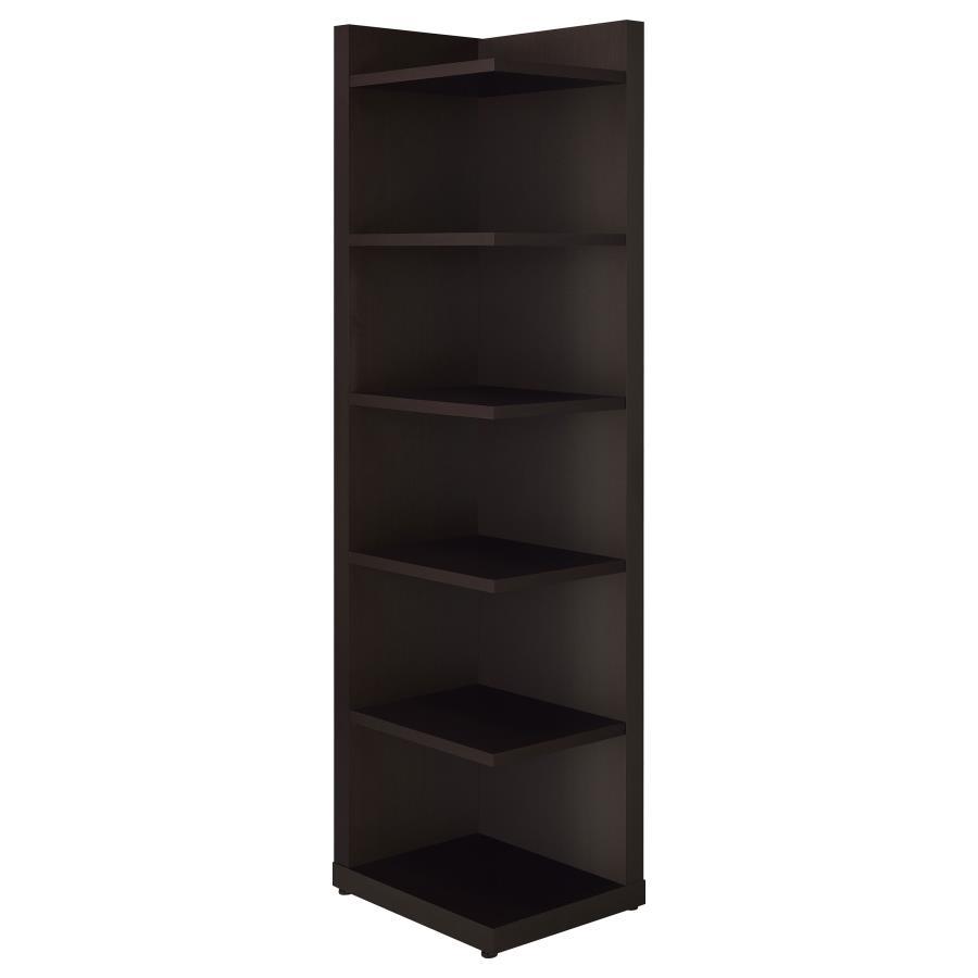 Alder - 6-Shelf Corner Bookcase - Cappuccino - Urban Living Furniture (Los Angeles, CA)