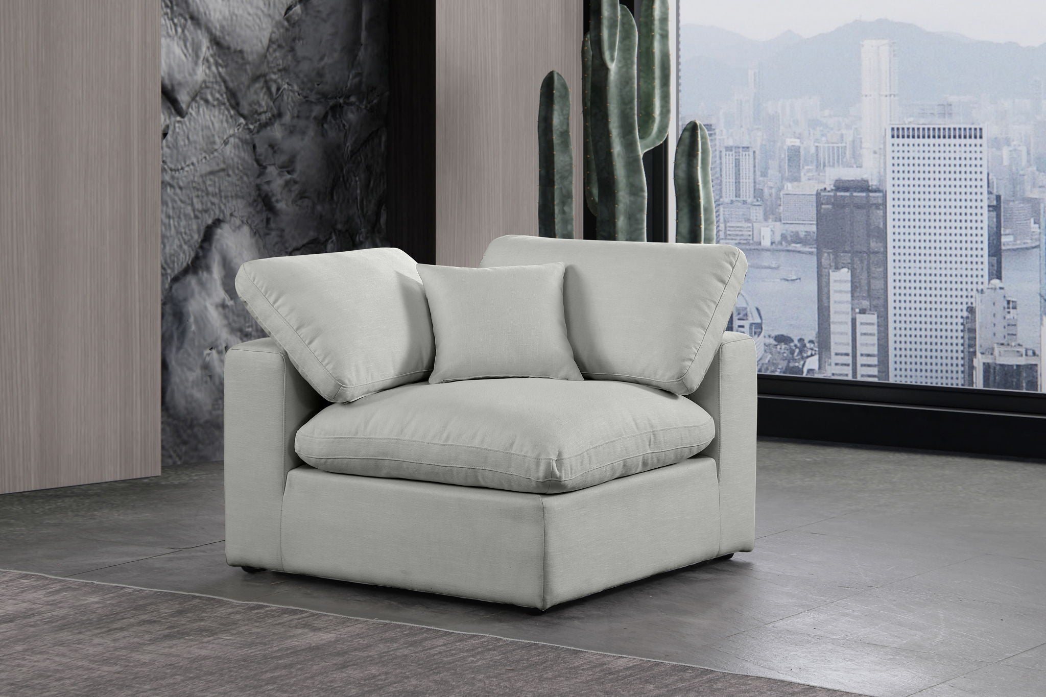 Comfy - Linen Corner Chair - Urban Living Furniture (Los Angeles, CA)